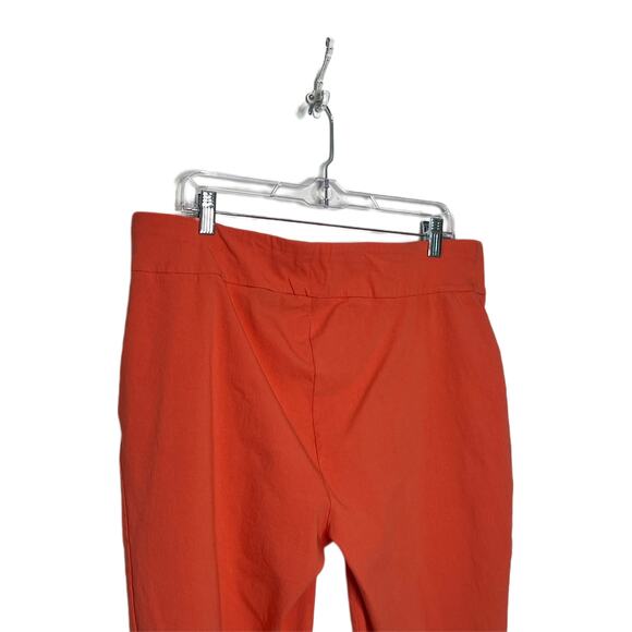 Nina Leonard Orange High Rise Pull-on Ruffle Hem Cropped Pants Size 1X - Picture 2 of 9